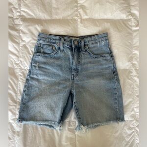 Madewell high rise mid leg denim shorts